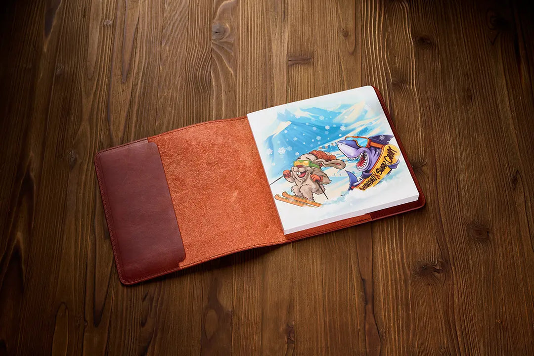 Kültürel Miras - Erzurum Çifte Minareli Medrese Kiremit Deri Defter Kılıfı (19x19) Limited Edition