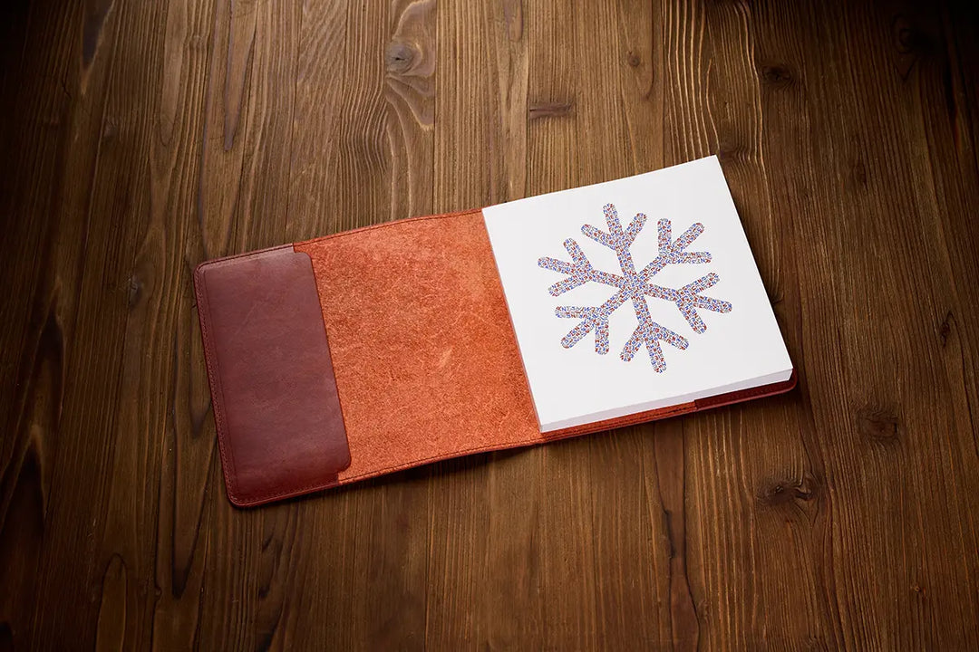 Kültürel Miras - Erzurum Çifte Minareli Medrese Kiremit Deri Defter Kılıfı (19x19) Limited Edition