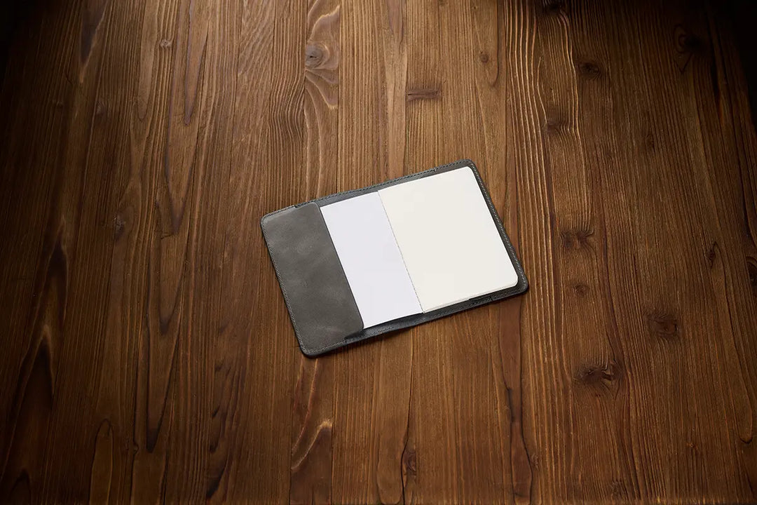 İlmek İlmek Anadolu - Erzurum  25 Limitli Gri Deri Defter Kılıfı (19x19)