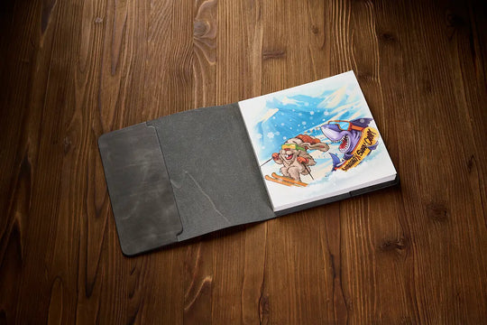 İlmek İlmek Anadolu - Erzurum  25 Limitli Gri Deri Defter Kılıfı (19x19)