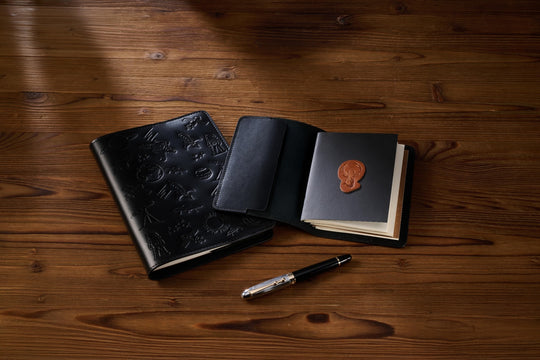 AstroShark™ Siyah Deri A5 Defter Kılıfı