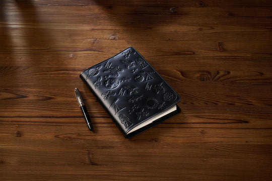 AstroShark™ Siyah Deri A5 Defter Kılıfı